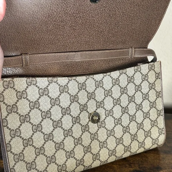 Authentic Vintage Gucci Brown GG Canvas Shoulder Bag Crossbody - Picture 8 of 14